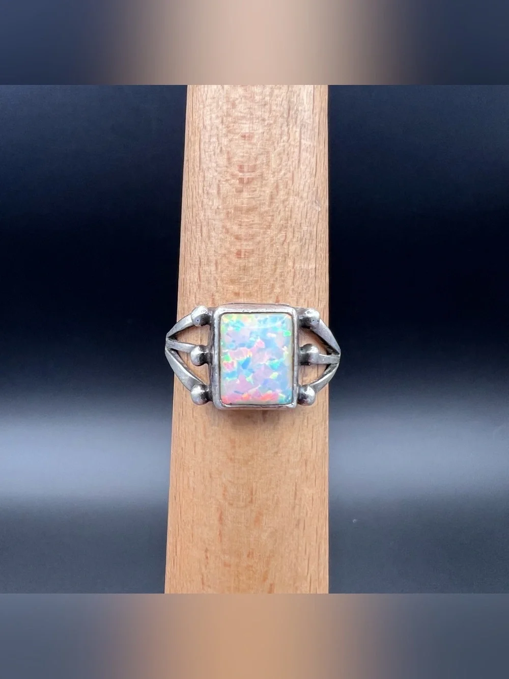 Sterling Silver White Fire Opal Ring